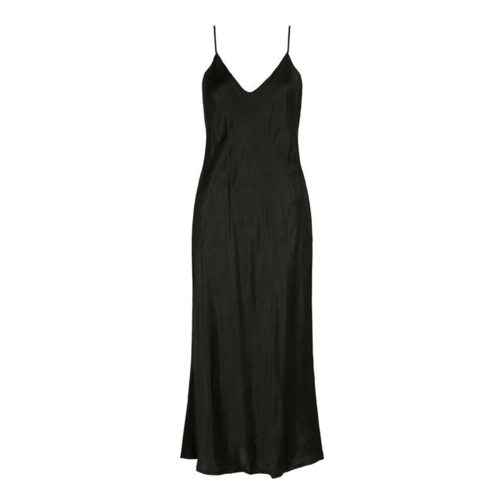 Balenciaga Fluid Silk Pyjama Slip Dress Black Womens